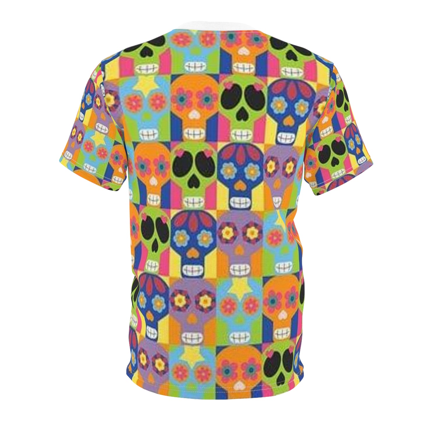 T-shirt unisexe vibrant avec tête de mort en sucre - Parfait pour les célébrations du Jour des Morts ! 