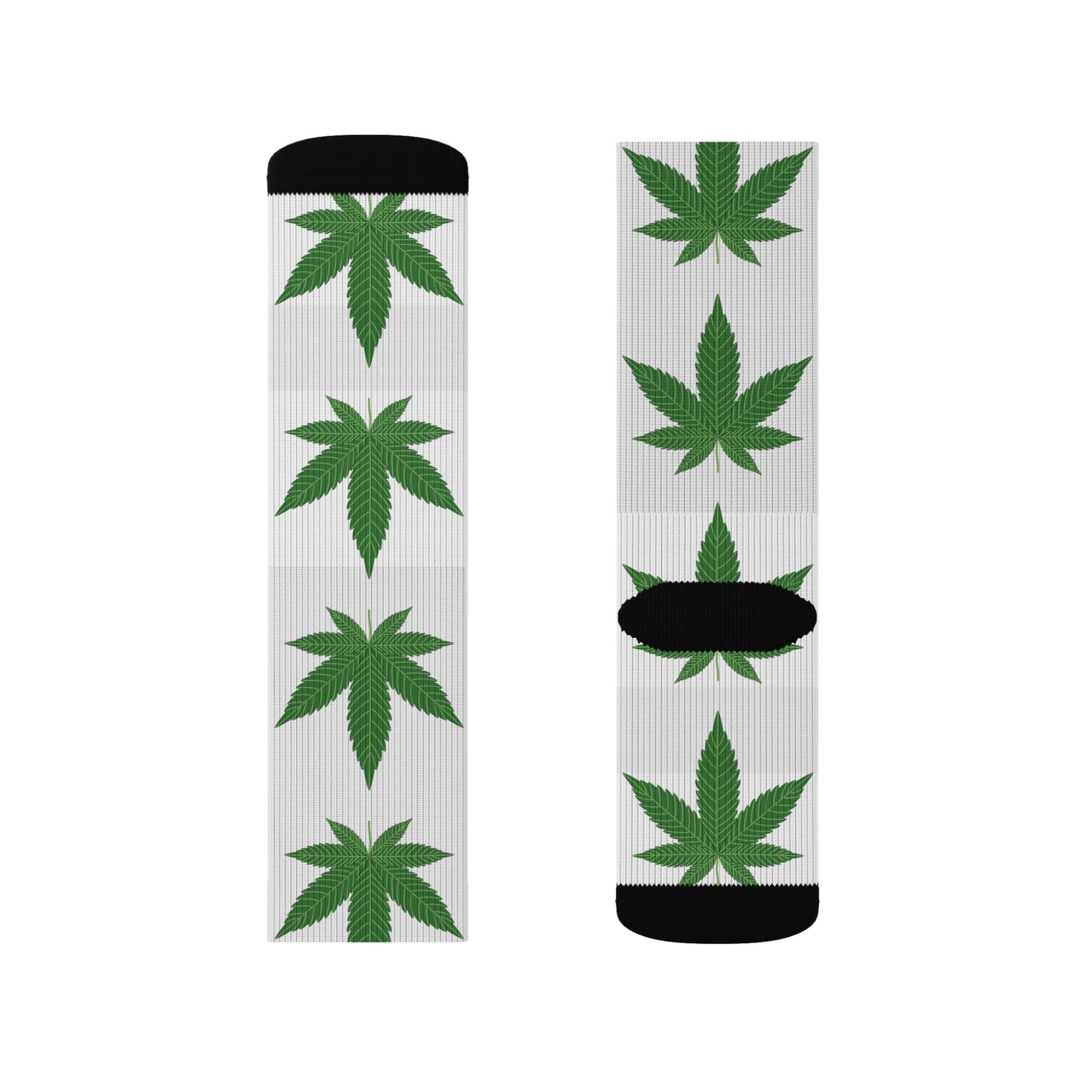Trendy Cannabis Leaf Socks | Comfortable Sublimation Footwear for Everyday Wear