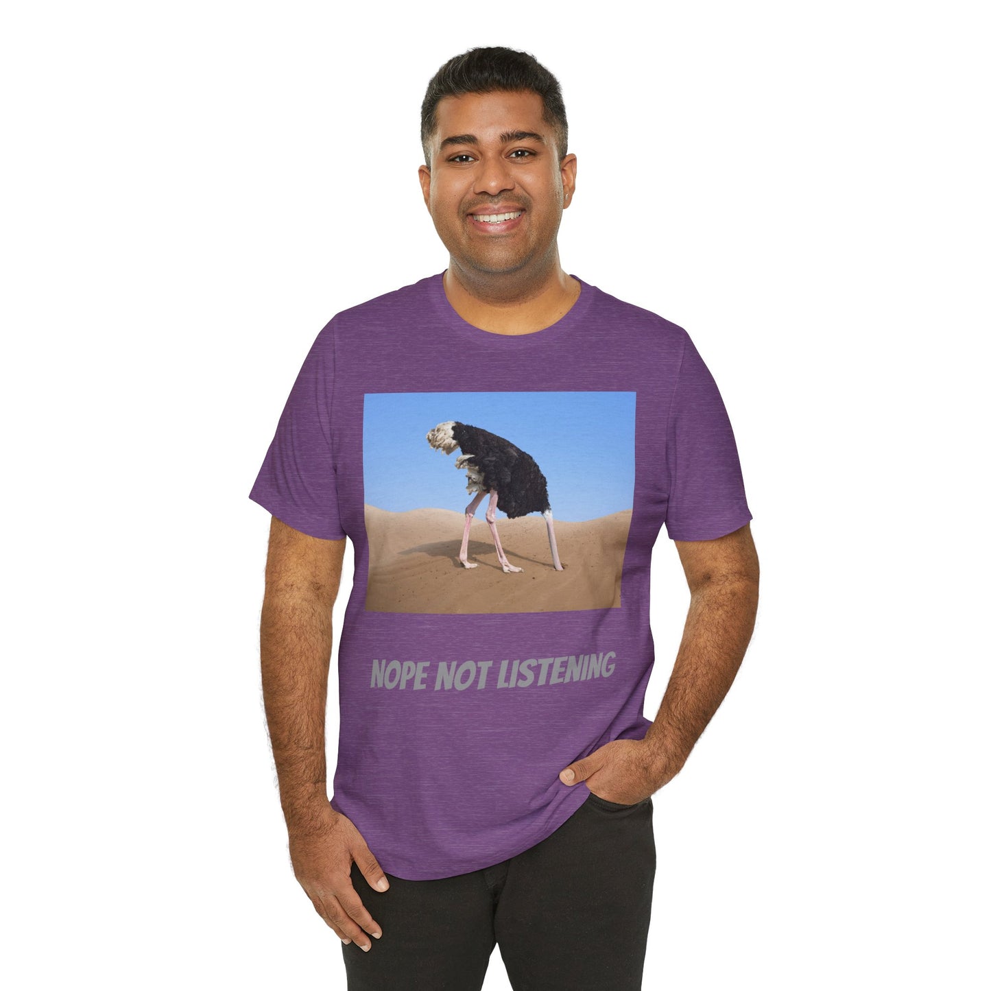 Camiseta avestruz no, no escucho