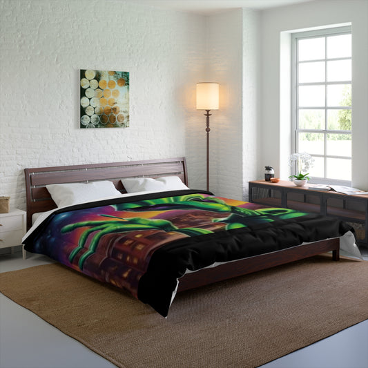 Couette 104"x88" Taille Vert Alien Oreillers Rideau de douche T-shirt ....