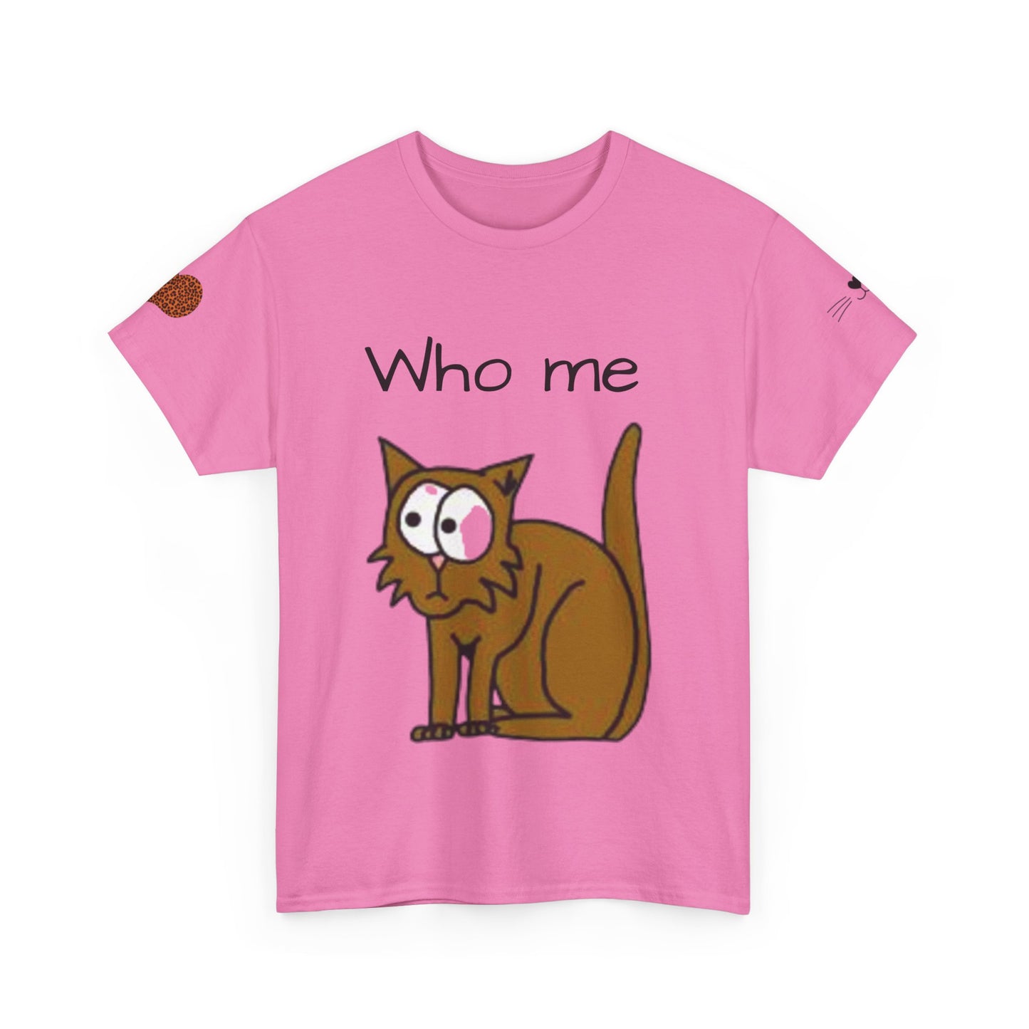 Funny Cat Unisex Heavy Cotton Tee - 'Who Me?' Graphic Shirt
