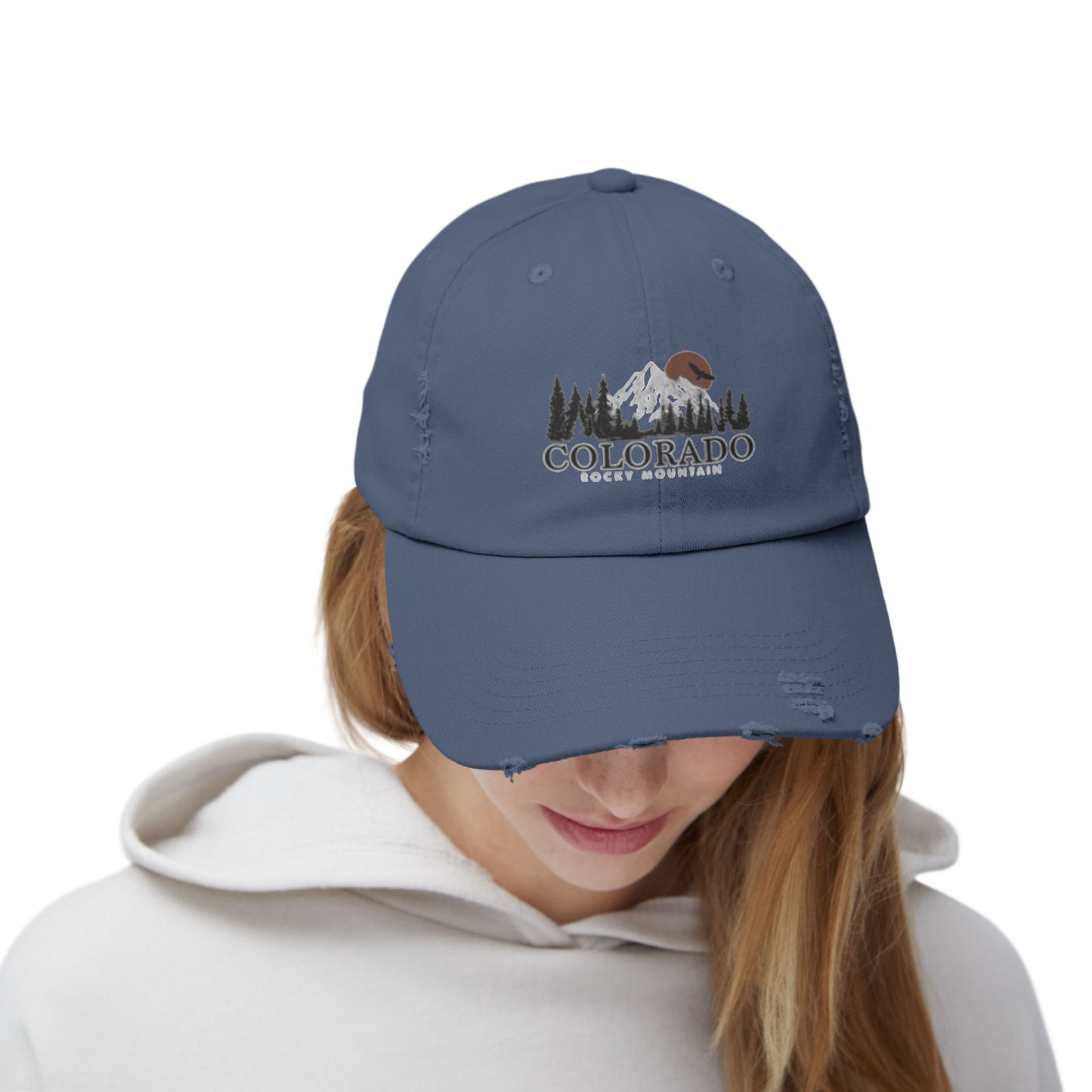Casquette unisexe effet vieilli - Chapeau d'aventure des montagnes Rocheuses du Colorado