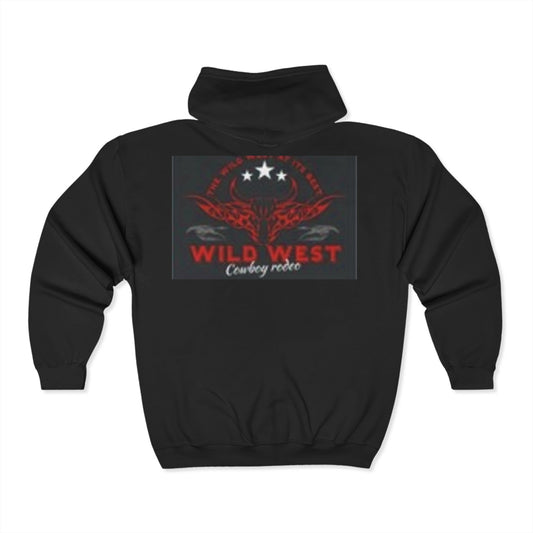 Wild West Eagle Full Zip Hoodie for Outdoor Adventure