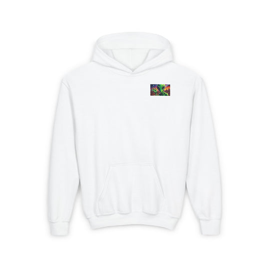 Youth Hooded Sweatshirt Green Alien