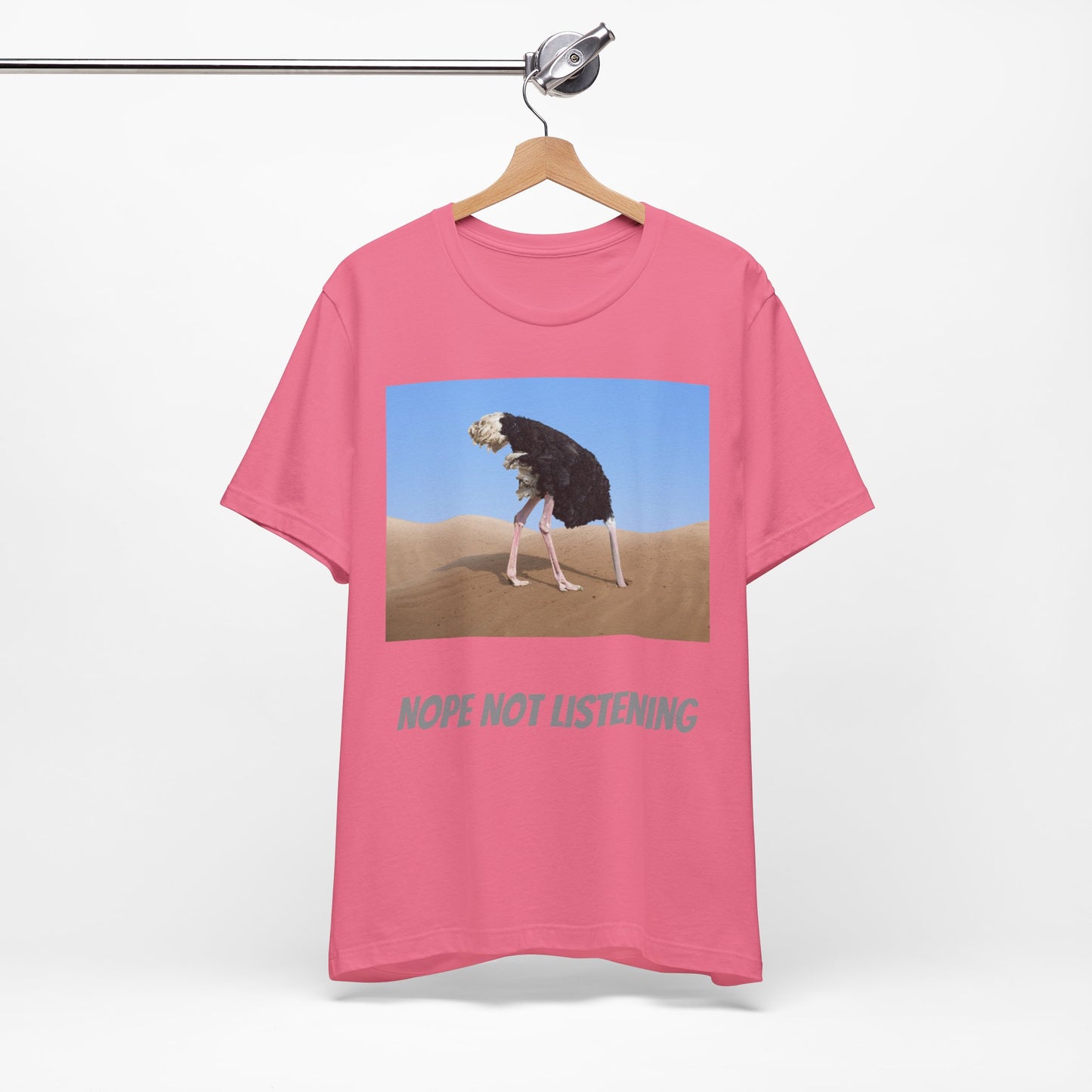 Camiseta avestruz no, no escucho