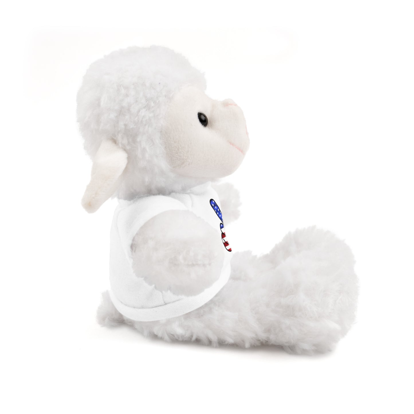 Stuffed Teddy Bear Peace Sign Red White Blue