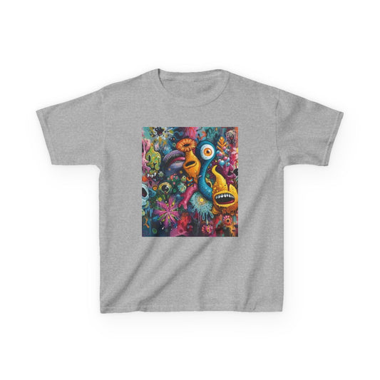 T-shirt enfant dynamique avec motif coloré - Design unique devant et derrière 
