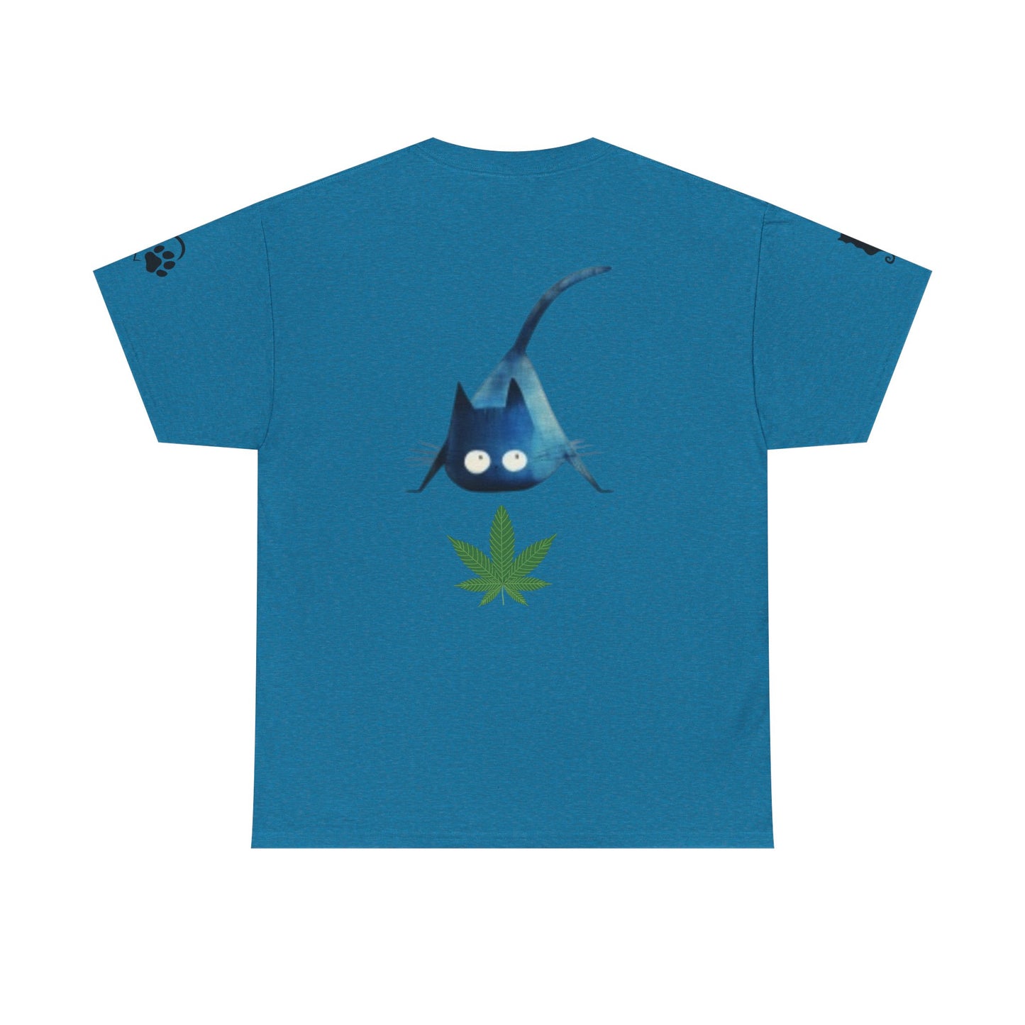 Funny Cat Looking at Marijuana Leaf  " I Love this T-shirt"