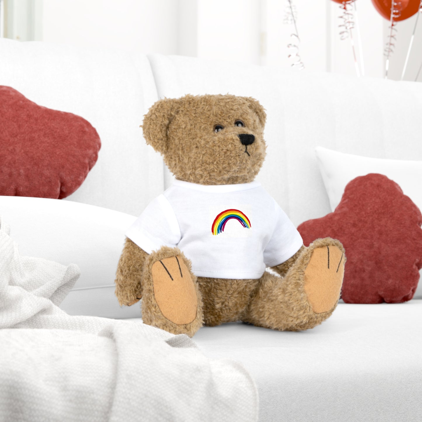 Plush Bear with T-Shirt Bear Rainbow