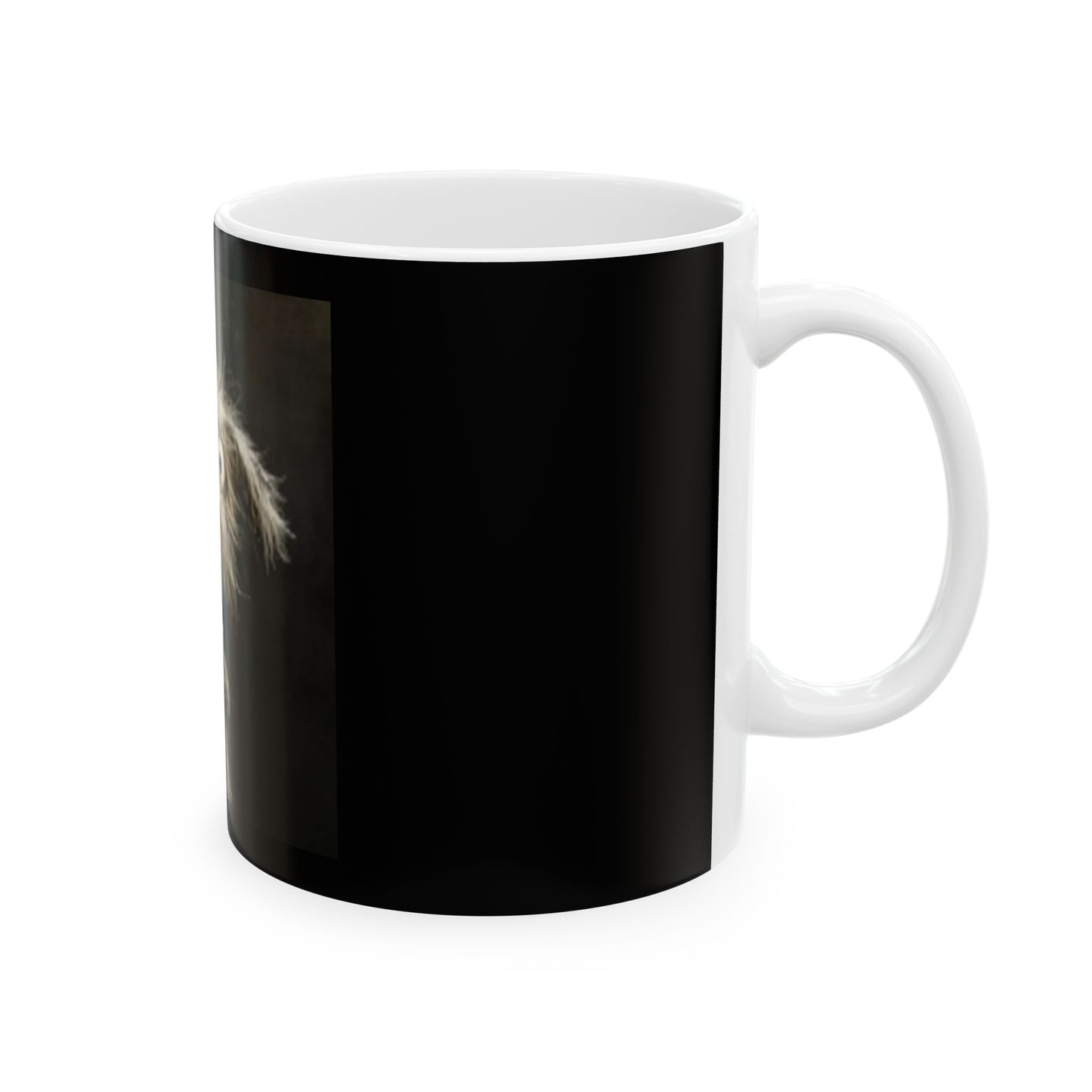 Ceramic Mug, 11oz Dog Drinking Strong Coffee