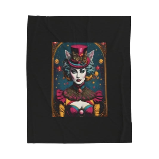 Velveteen Plush Blanket 50"x60" Size Beautiful Elf Woman