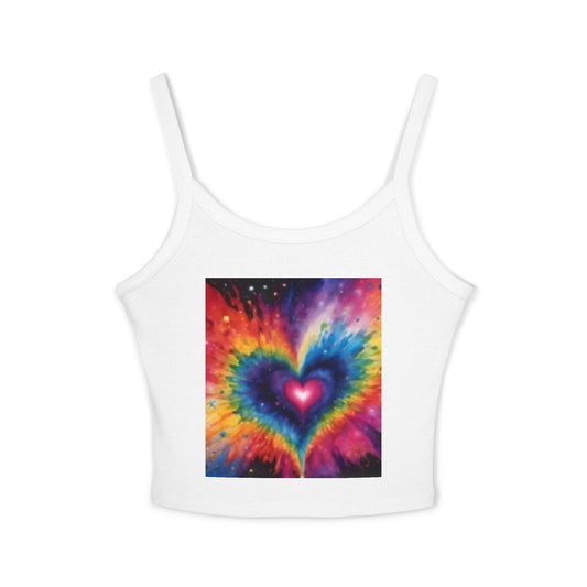 Women's Spaghetti Strap Tank Top Heart Multi-Color