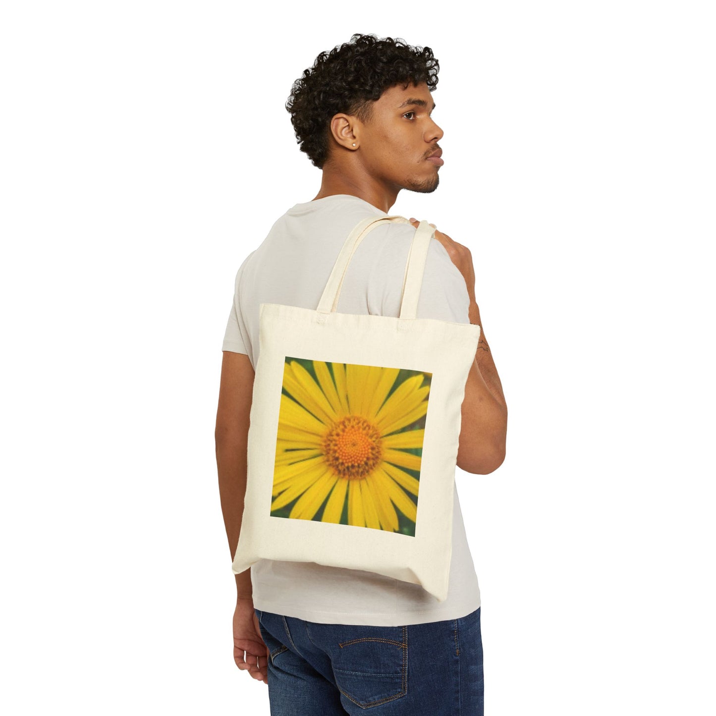 Monster & Yellow Flower, Eco-Friendly Shopping Bag, Fun and Funky Canvas Bag, Perfect Gift for Art Lovers, Summer Vibes