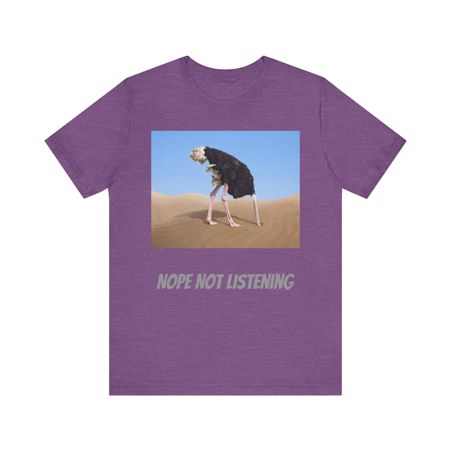 Camiseta avestruz no, no escucho