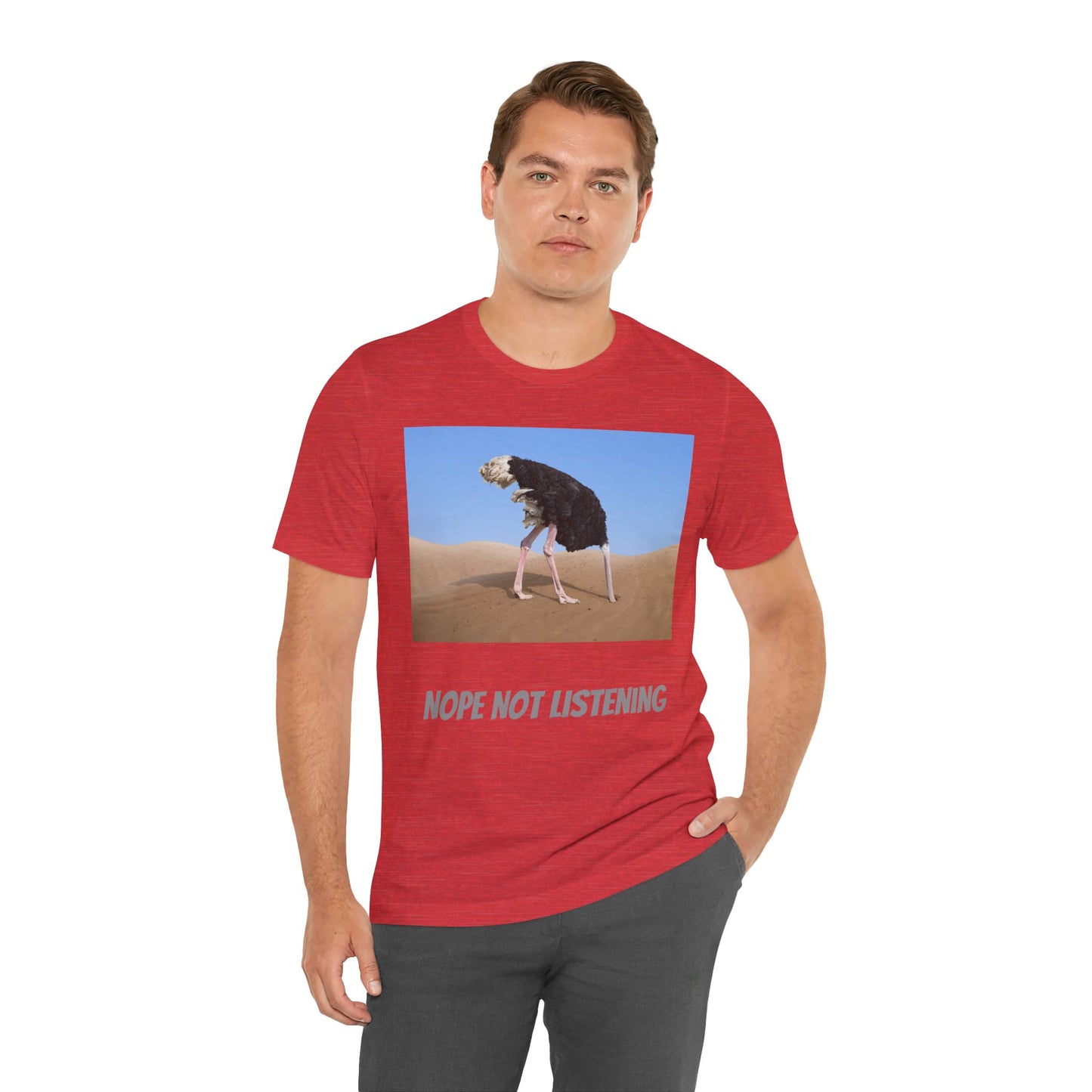 Camiseta avestruz no, no escucho