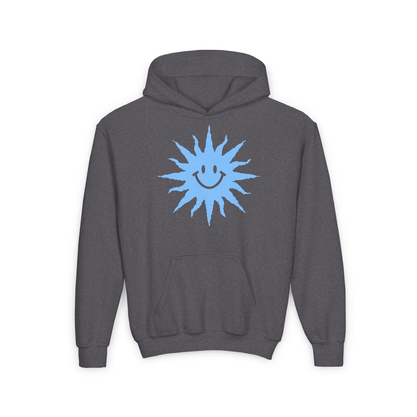 Sudadera con capucha de mezcla pesada para jóvenes Tallas S, M, L, XL Gato saltando sobre una pecera