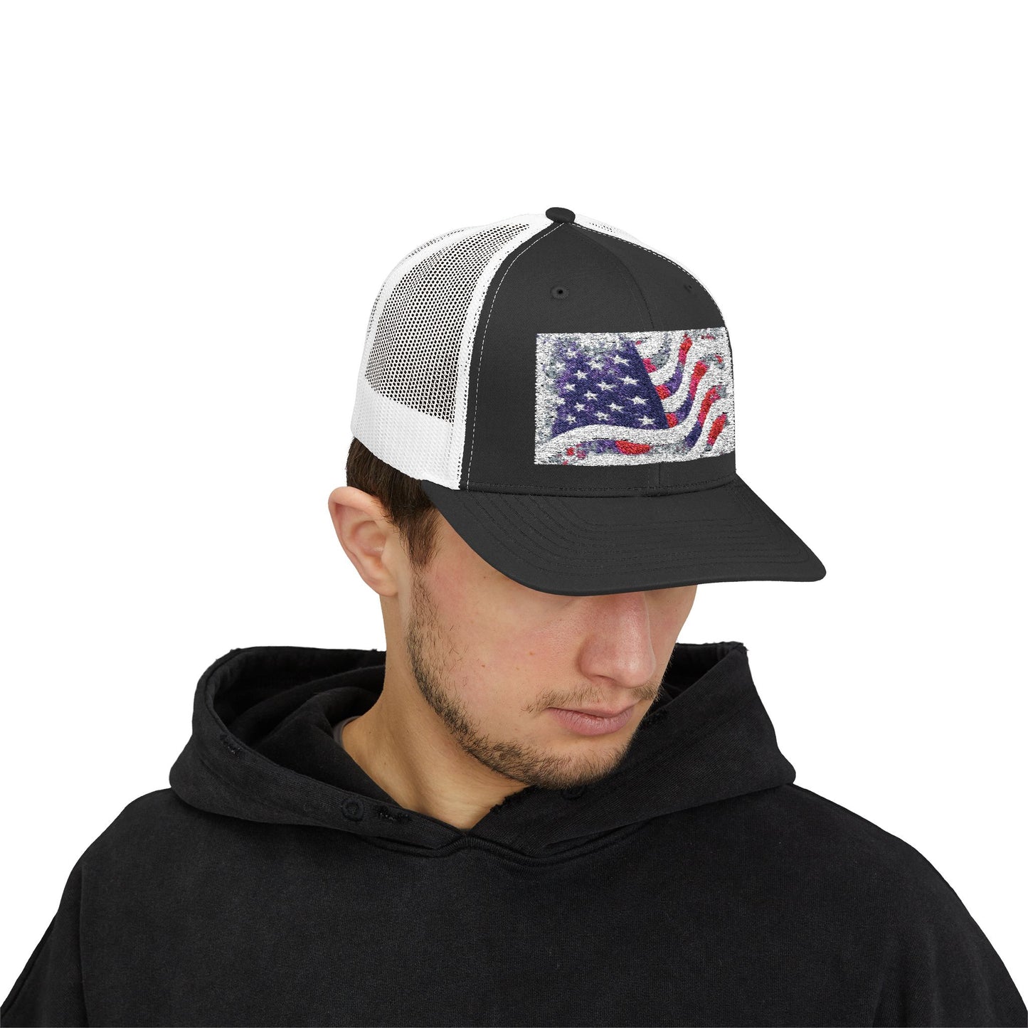 Casquette snapback patriotique style camionneur – Motif drapeau américain 