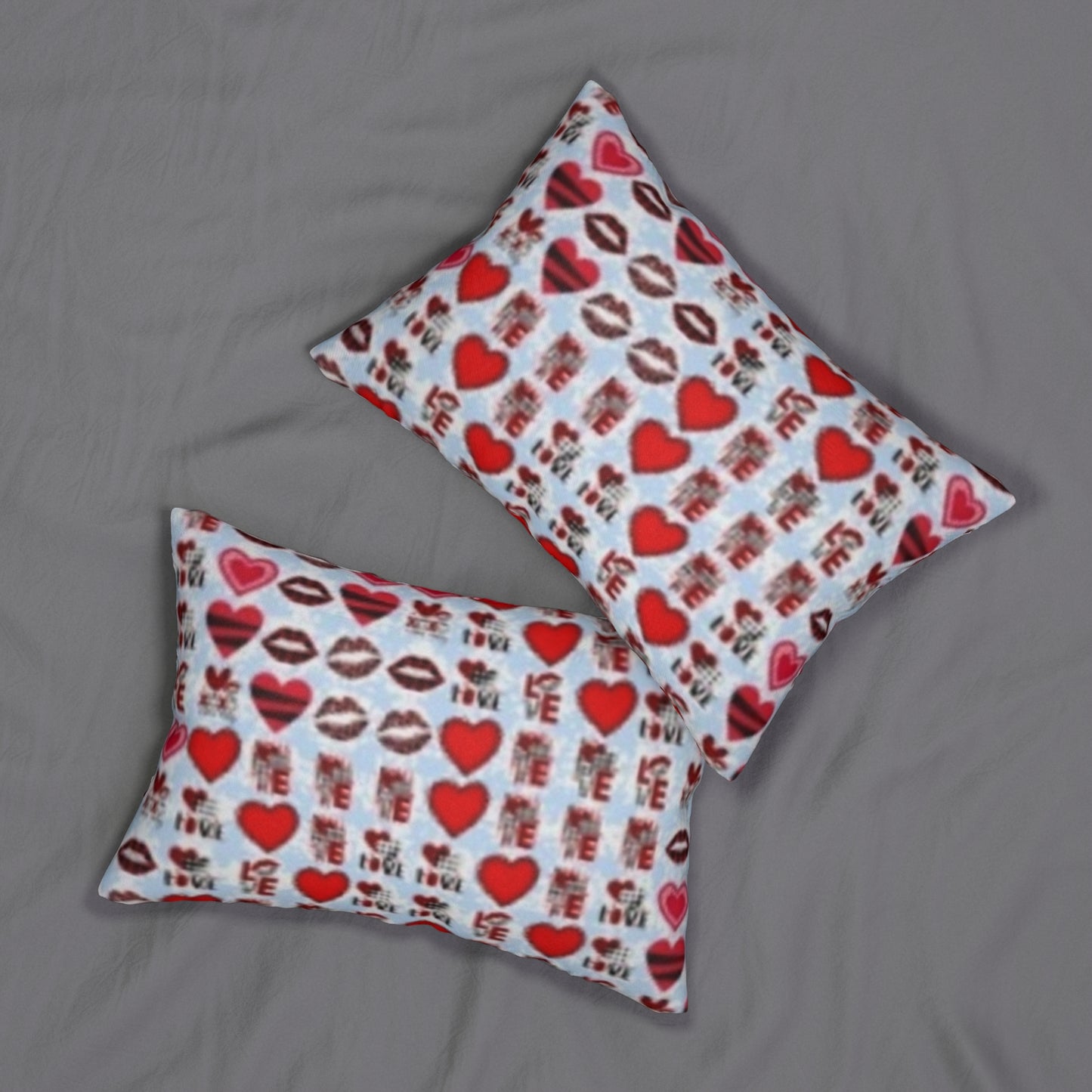Pillow 20"x14" Hearts Lips Love