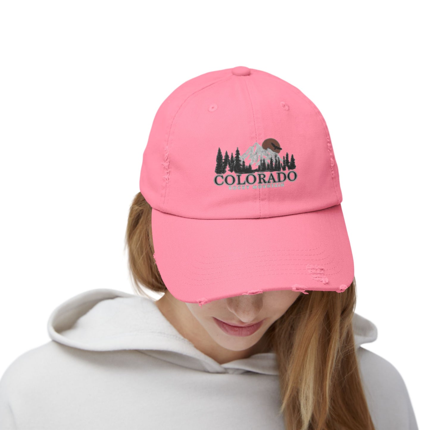 Casquette unisexe effet vieilli - Chapeau d'aventure des montagnes Rocheuses du Colorado