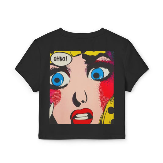 Women's Mid Length Cut T-shirt Women's Face Oh No