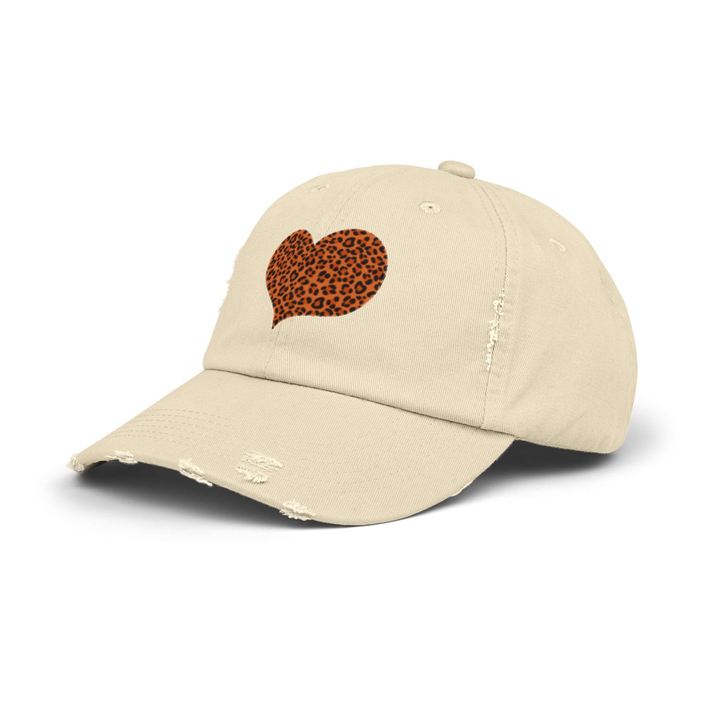 Gorra unisex con estampado de leopardo y corazón: un accesorio informal de moda para cualquier ocasión. 