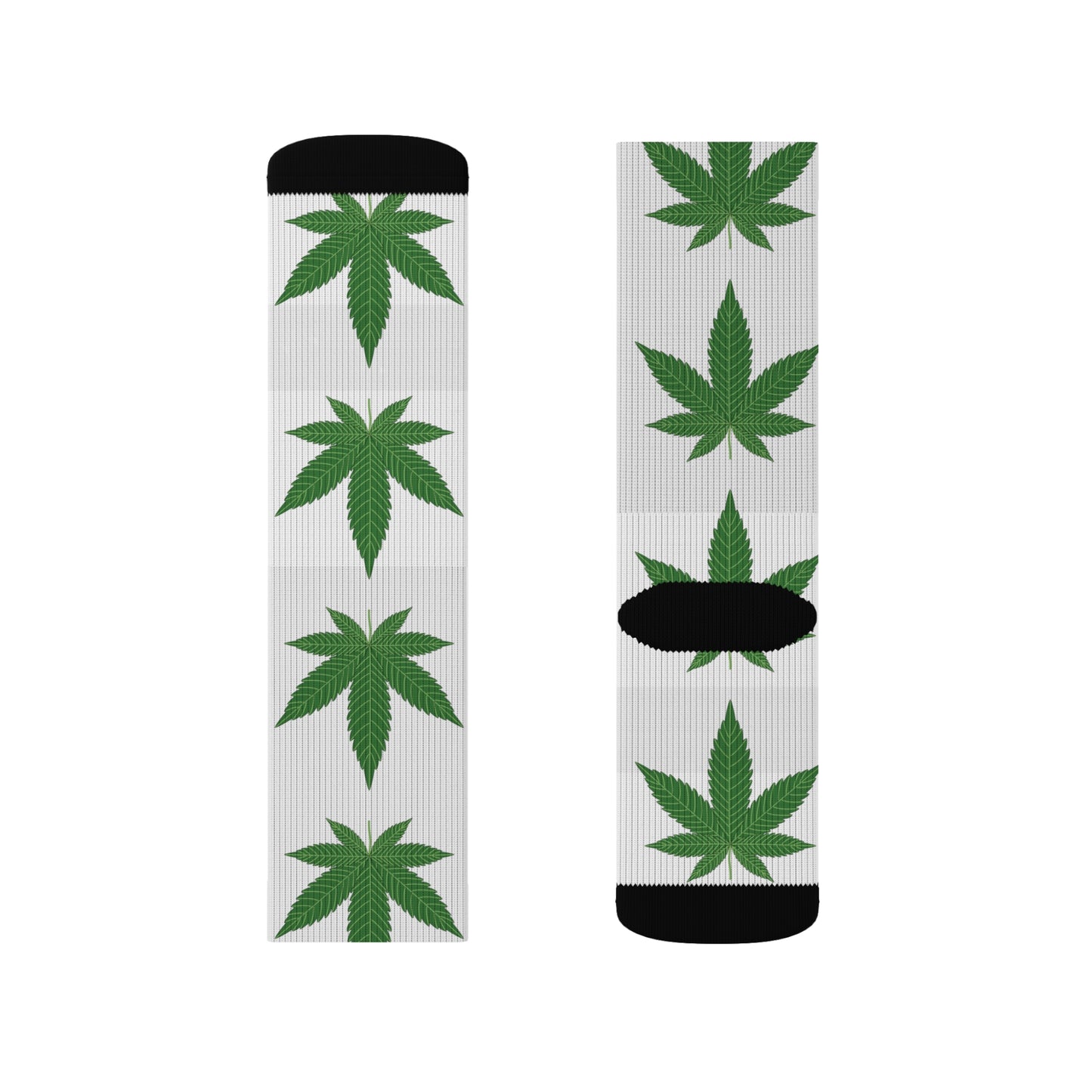 Trendy Cannabis Leaf Socks | Comfortable Sublimation Footwear for Everyday Wear