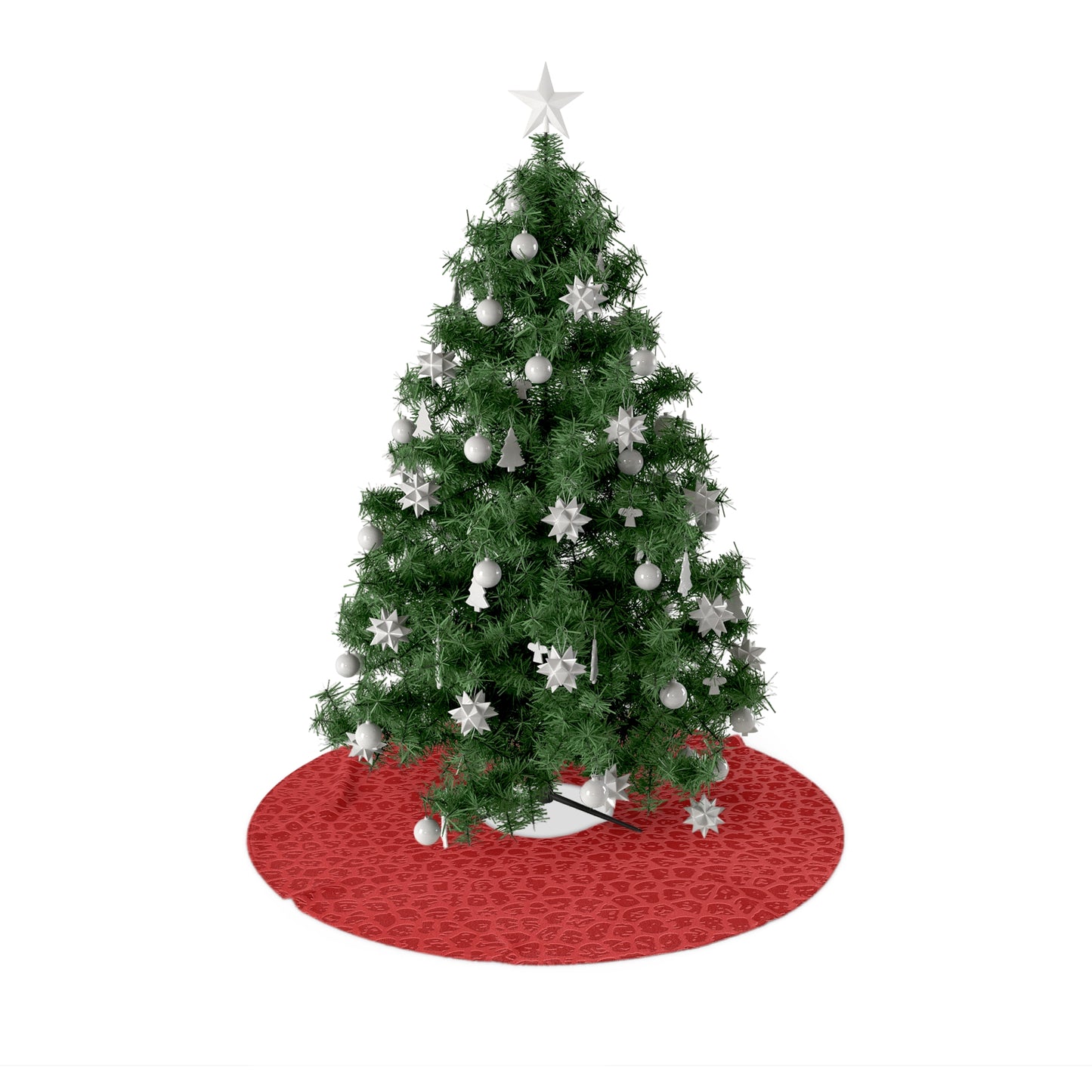 Christmas Tree Skirts Red Animal Print