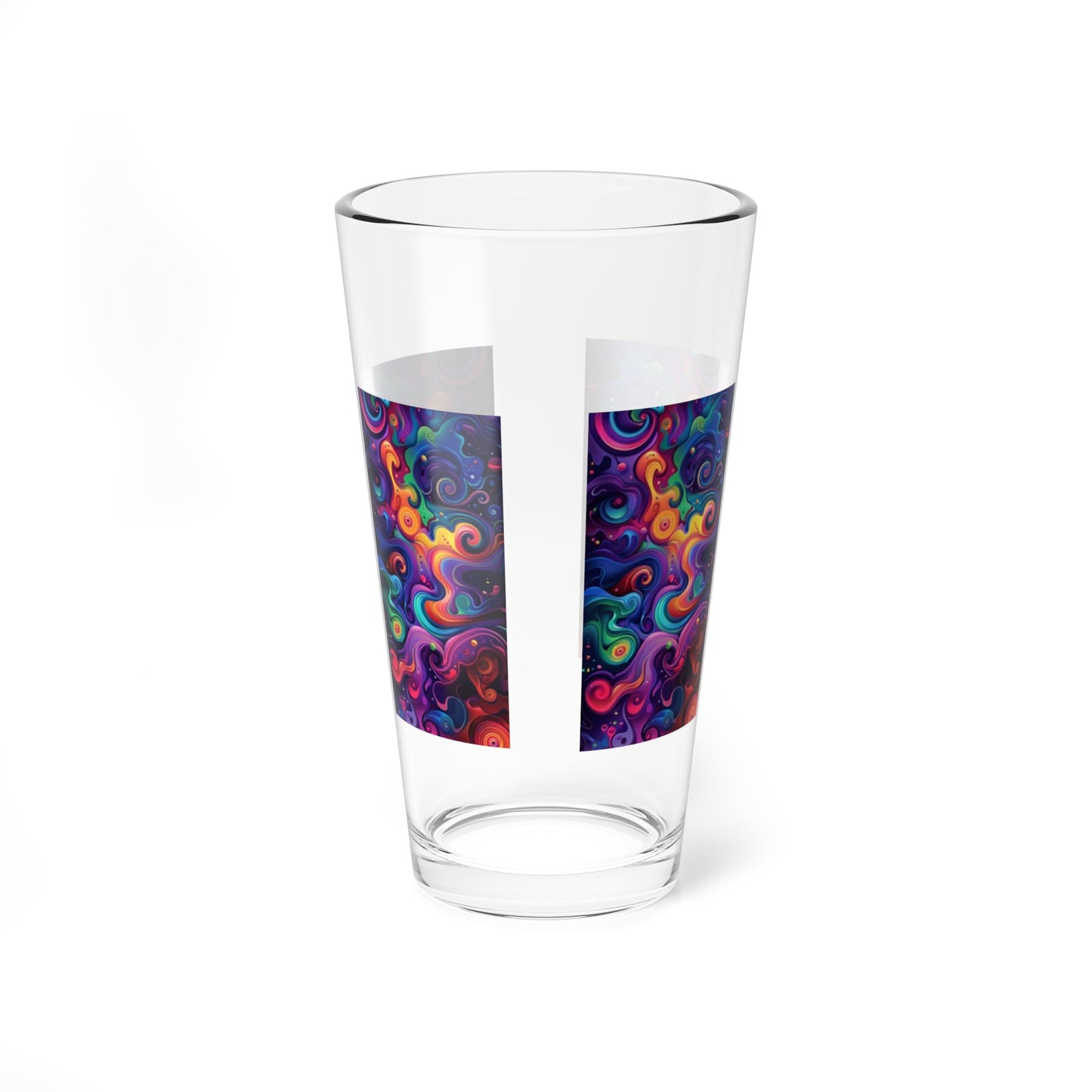 Vaso mezclador de 16 oz con remolino colorido para cócteles creativos