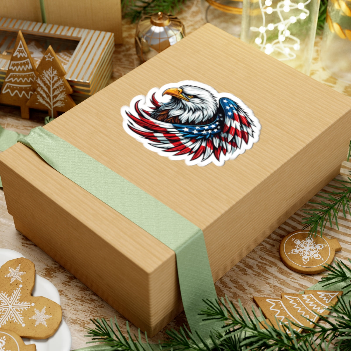 Patriotic Eagle Stickers, Kiss-Cut Stickers for Laptop, Water Bottle, Car Decor, Memorial Day, 4th of July, Americana