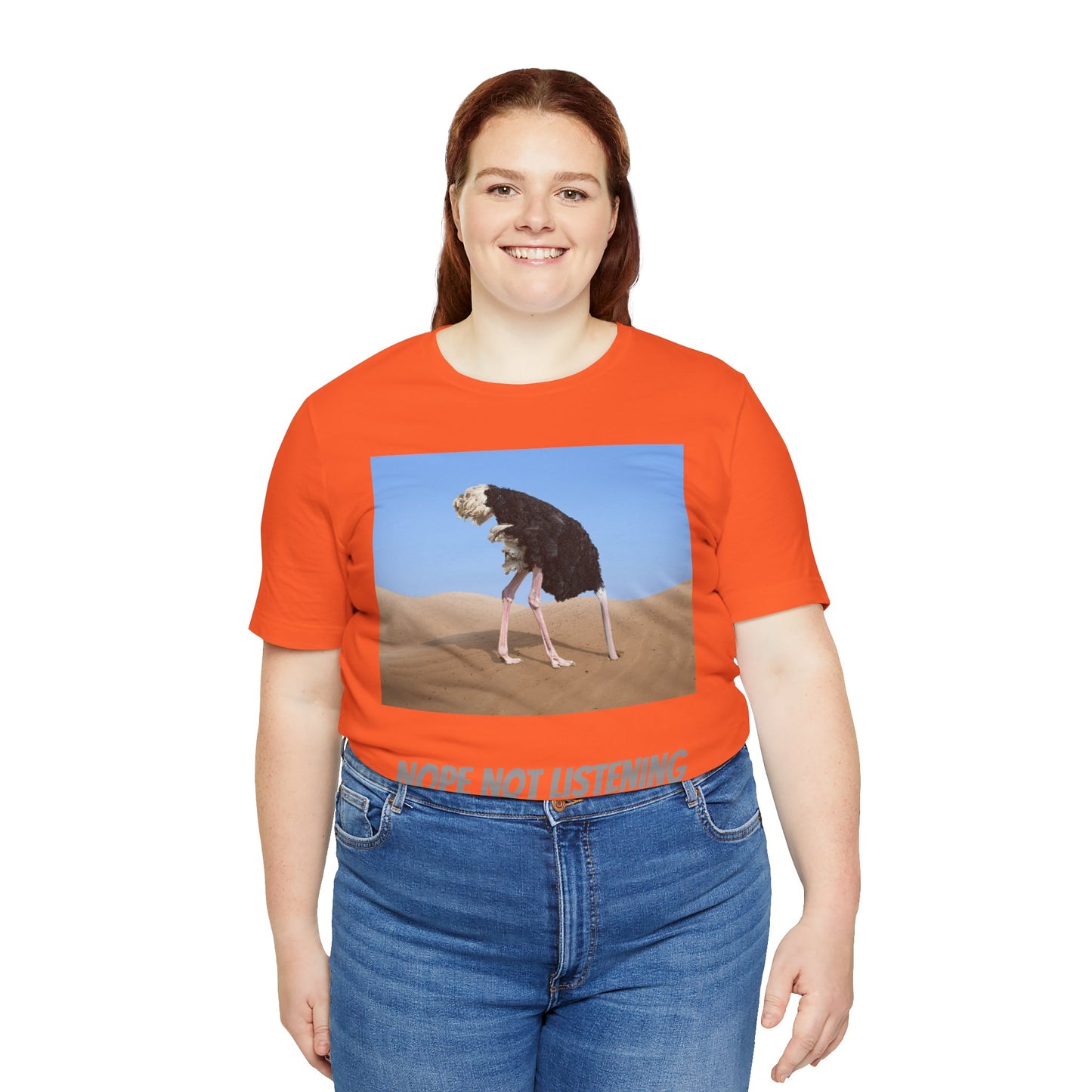 Camiseta avestruz no, no escucho