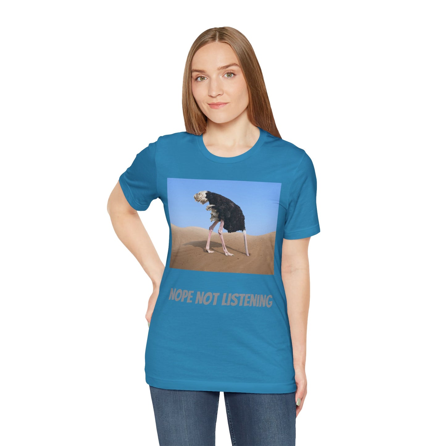 Camiseta avestruz no, no escucho