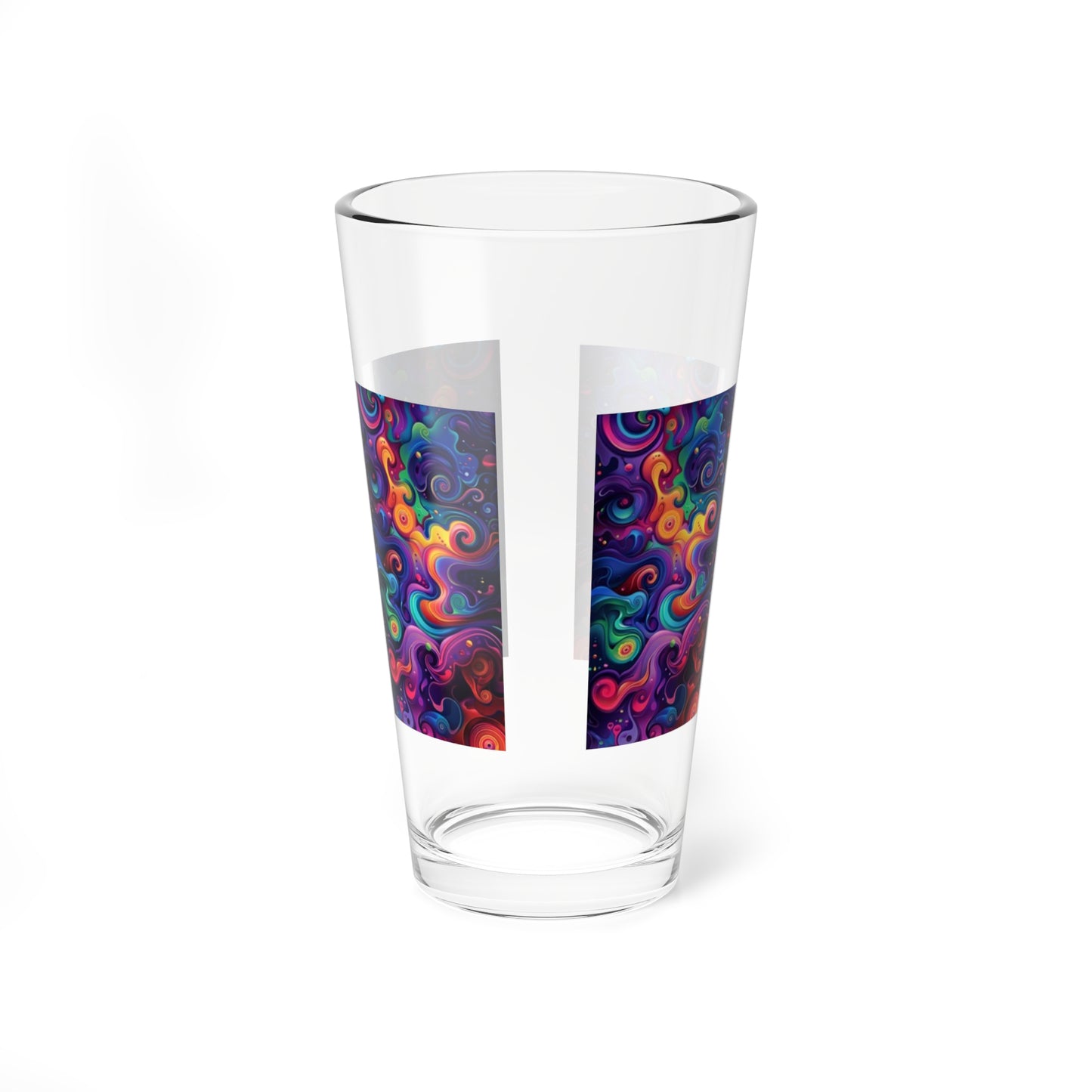 Vaso mezclador de 16 oz con remolino colorido para cócteles creativos