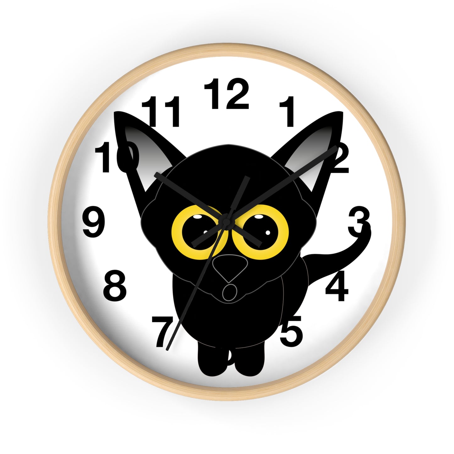 Reloj de pared Gato Negro con Ojos Grandes