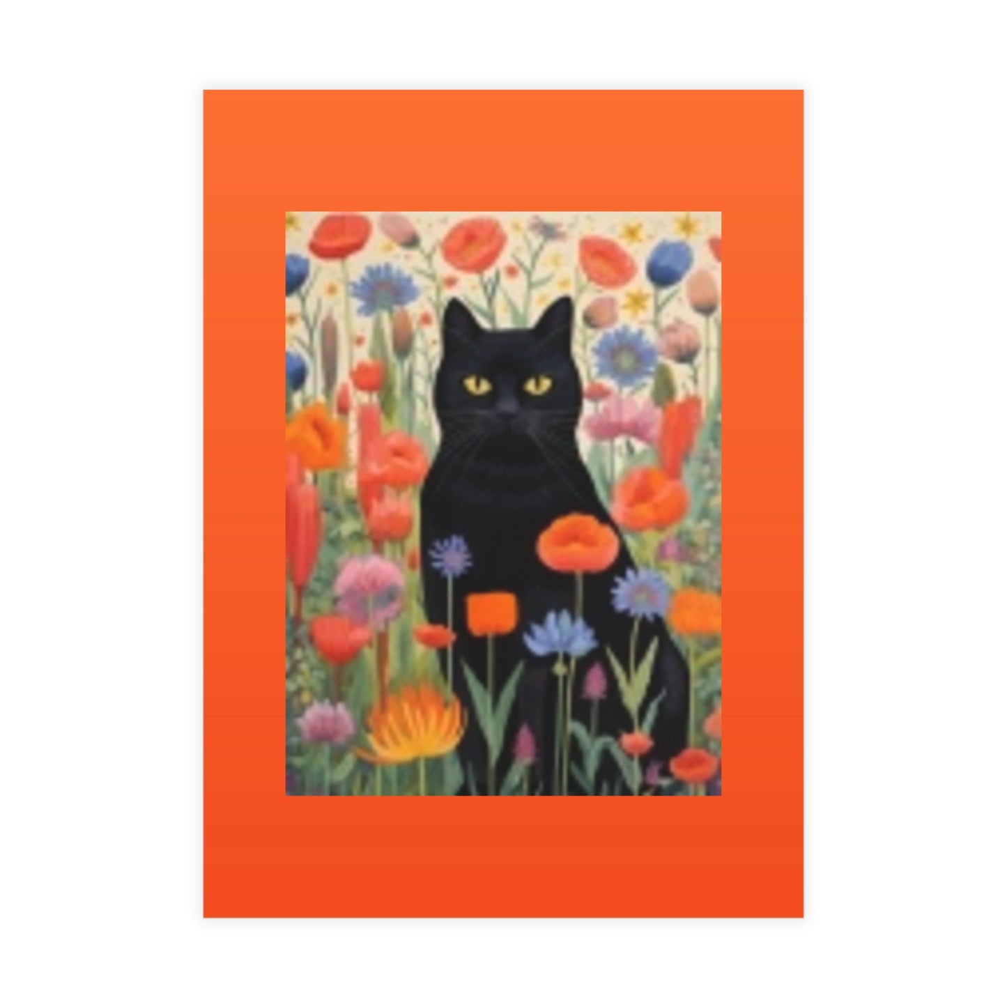 Paquete de postales vibrantes: diseños de gatos y flores silvestres con sobres