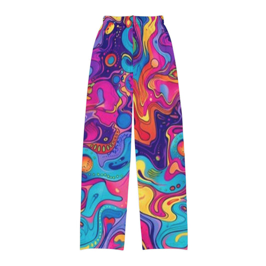 Colorful Kids Lounge Pants - Vibrant Swirl Design for Comfort and Fun