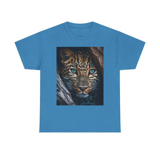 Wildlife Lover Unisex Heavy Cotton Tee - Fierce Leopard Design