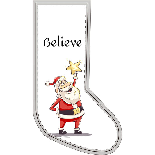 Christmas Stockings (Flannel) Santa Claus Believe