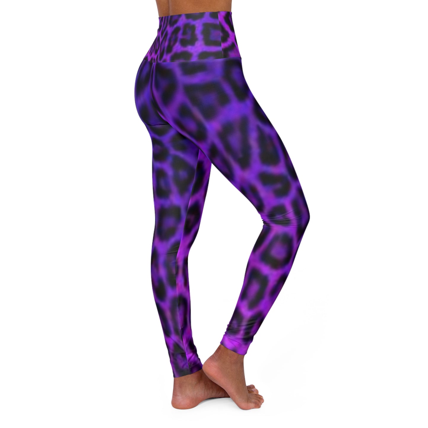 Fierce Purple Leopard High Waisted Yoga Leggings for Active Lifestyle