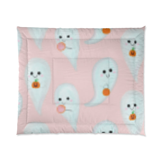 Ghosts on Pick Background Comforter Great for Girl's Room!