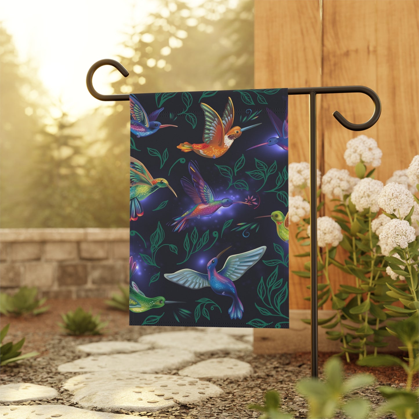 Bandera de jardín y casa de 30 x 45 cm (colibríes)
