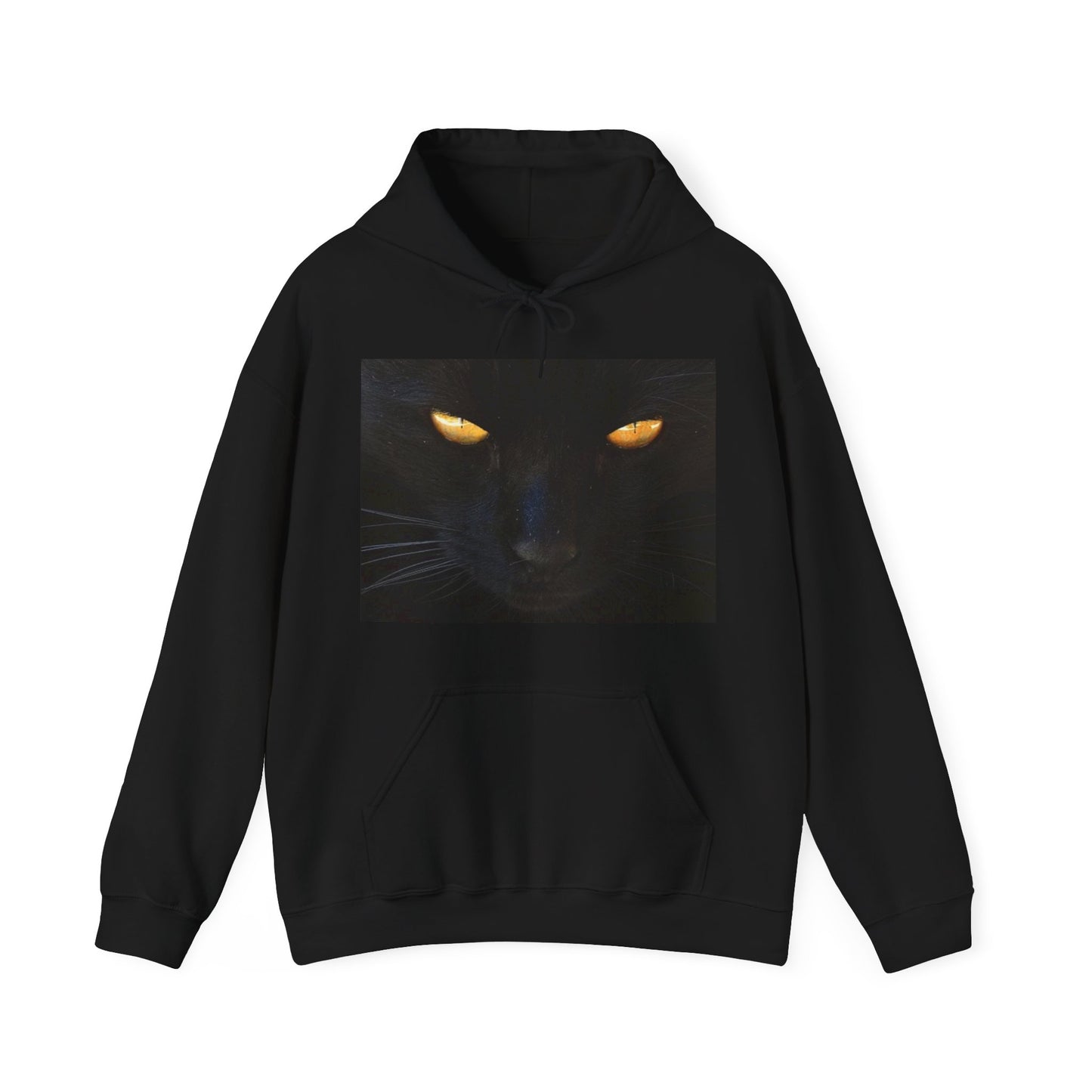 Hooded Sweatshirt Black Cat Face