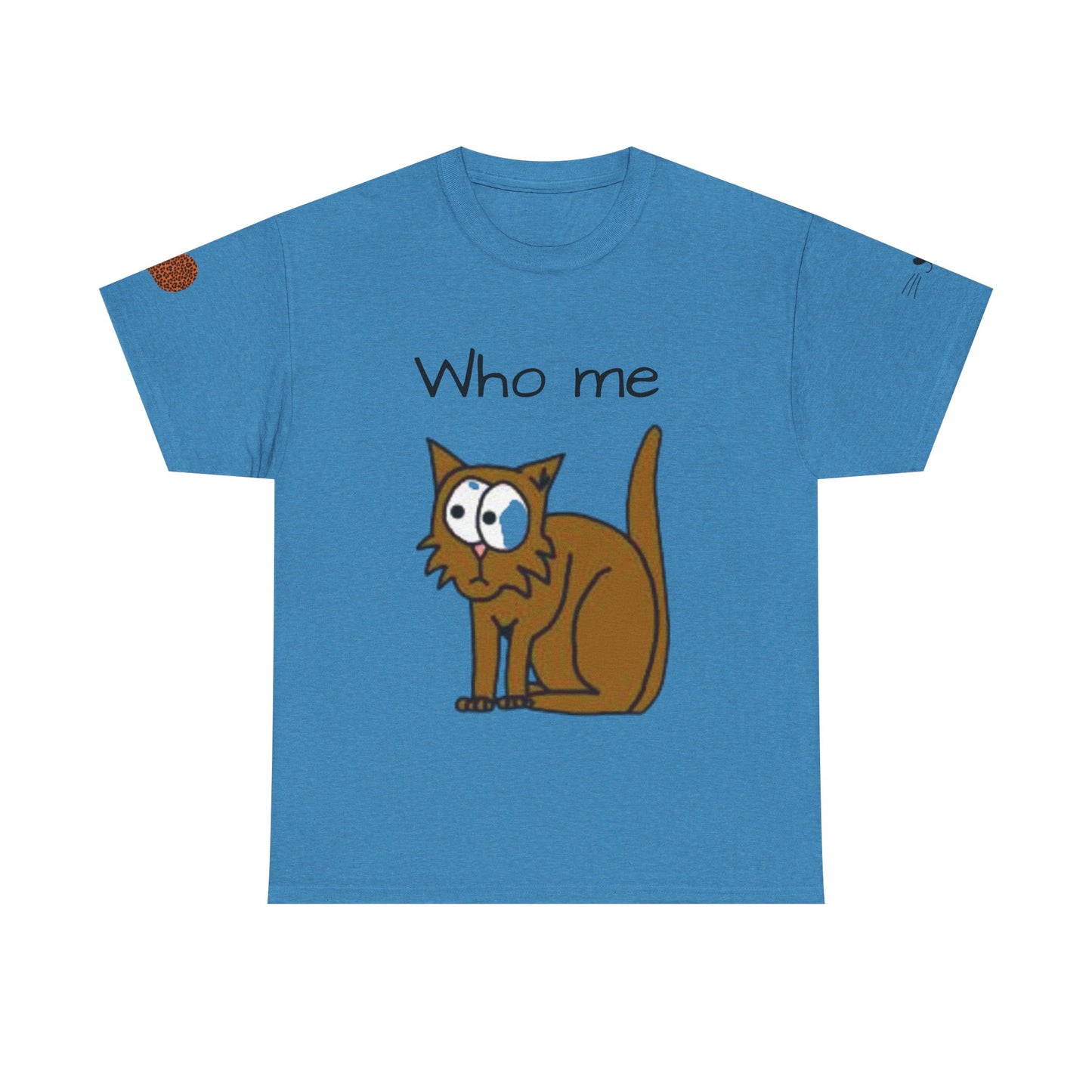 Funny Cat Unisex Heavy Cotton Tee - 'Who Me?' Graphic Shirt