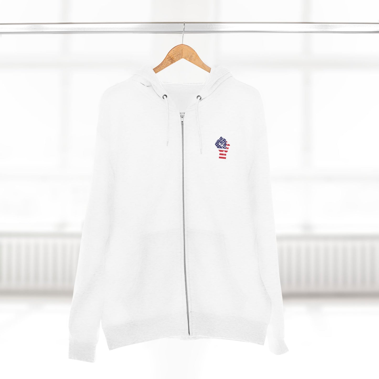 Zip Hoodie Flag with two Guns I Love America!