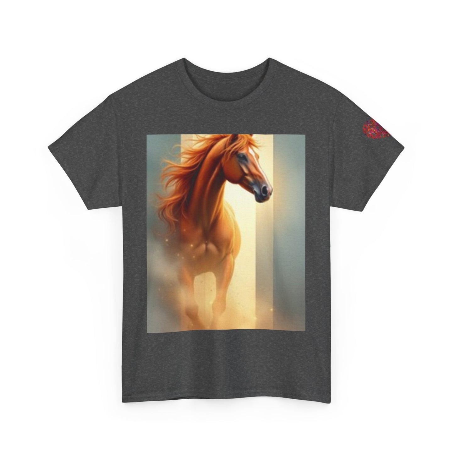 Camiseta unisex de algodón grueso Majestic Horse: perfecta para amantes de los animales 