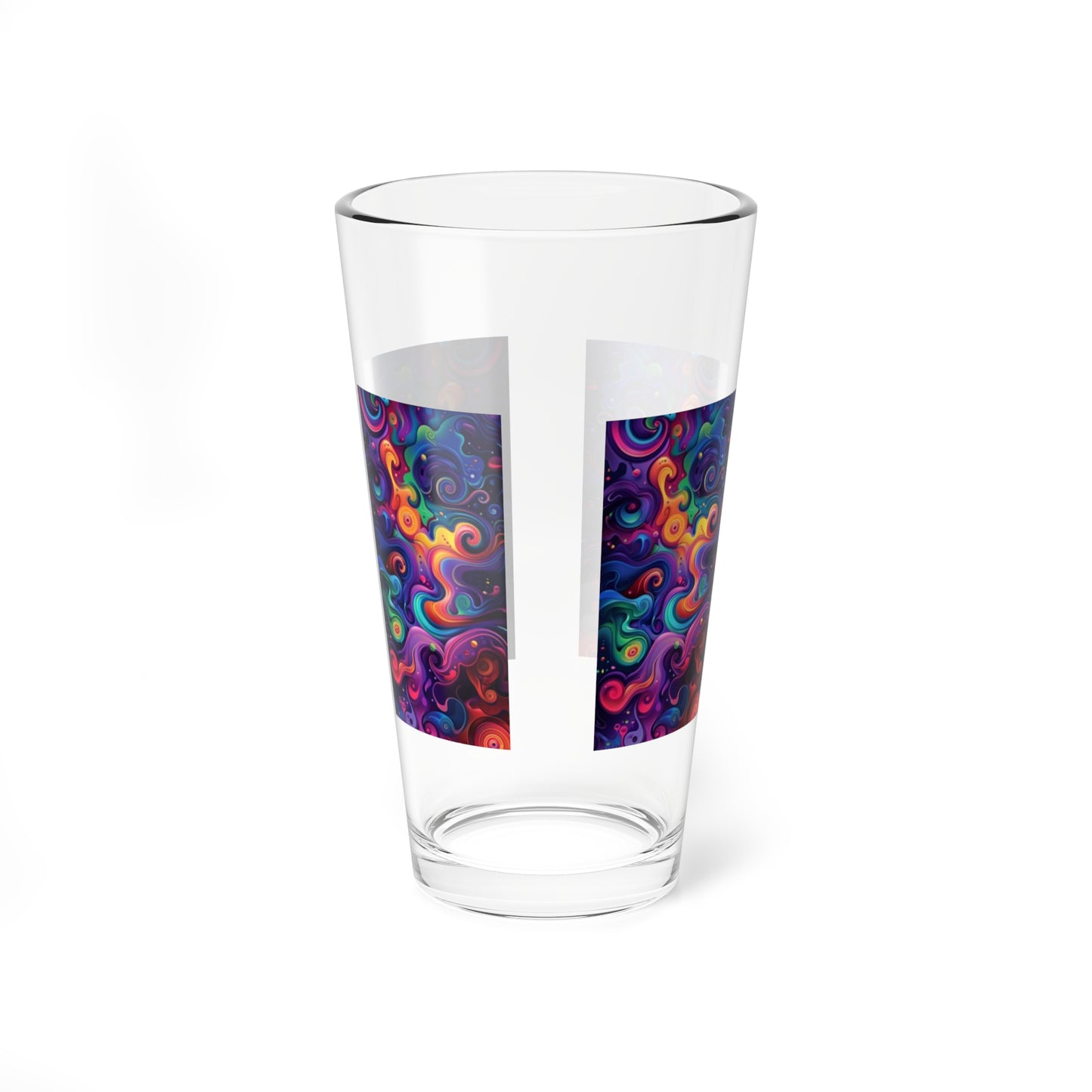 Vaso mezclador de 16 oz con remolino colorido para cócteles creativos