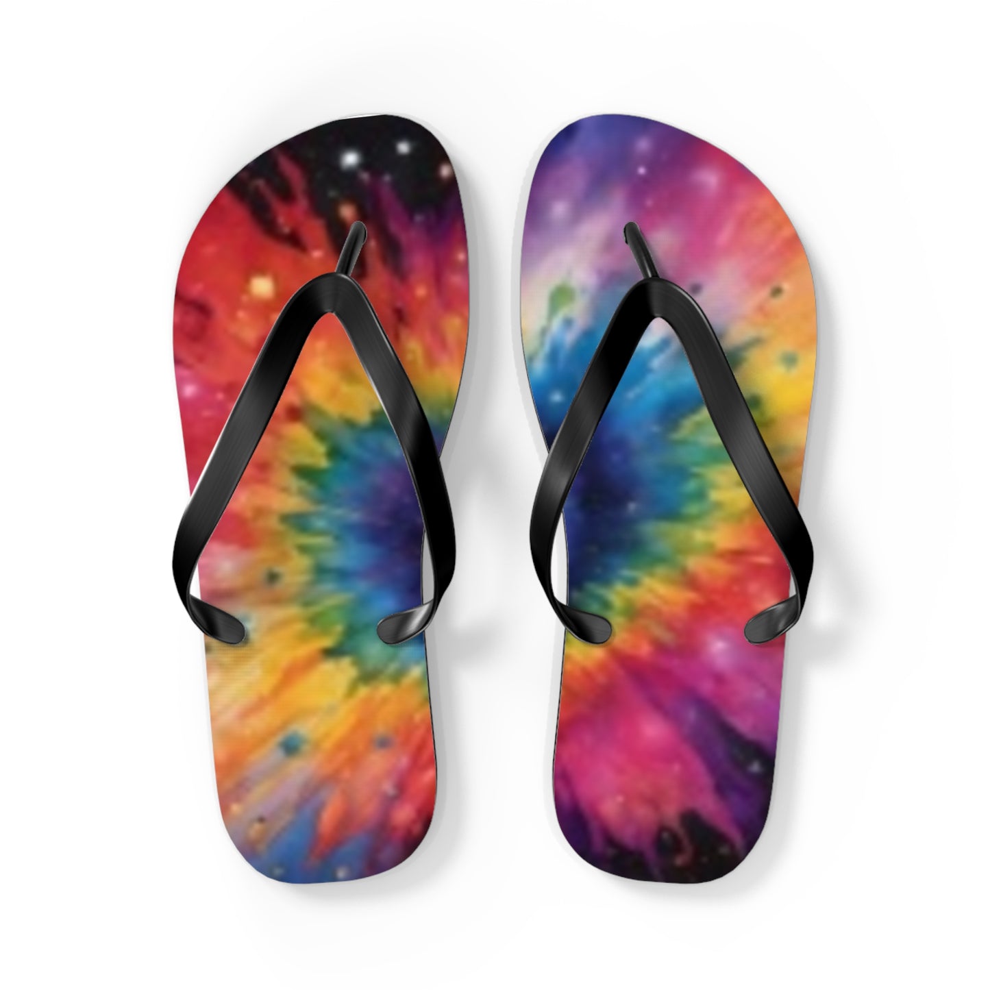 Tongs Tie Dye Rose Jaune Bleu Vert