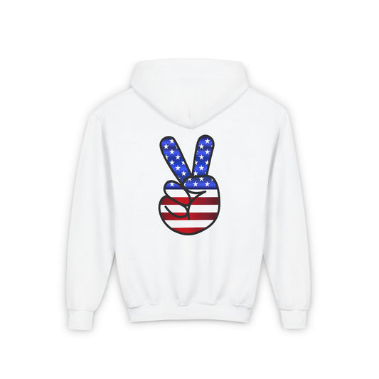 Sweat-shirt pour jeunes avec symbole de la paix rouge, blanc et bleu