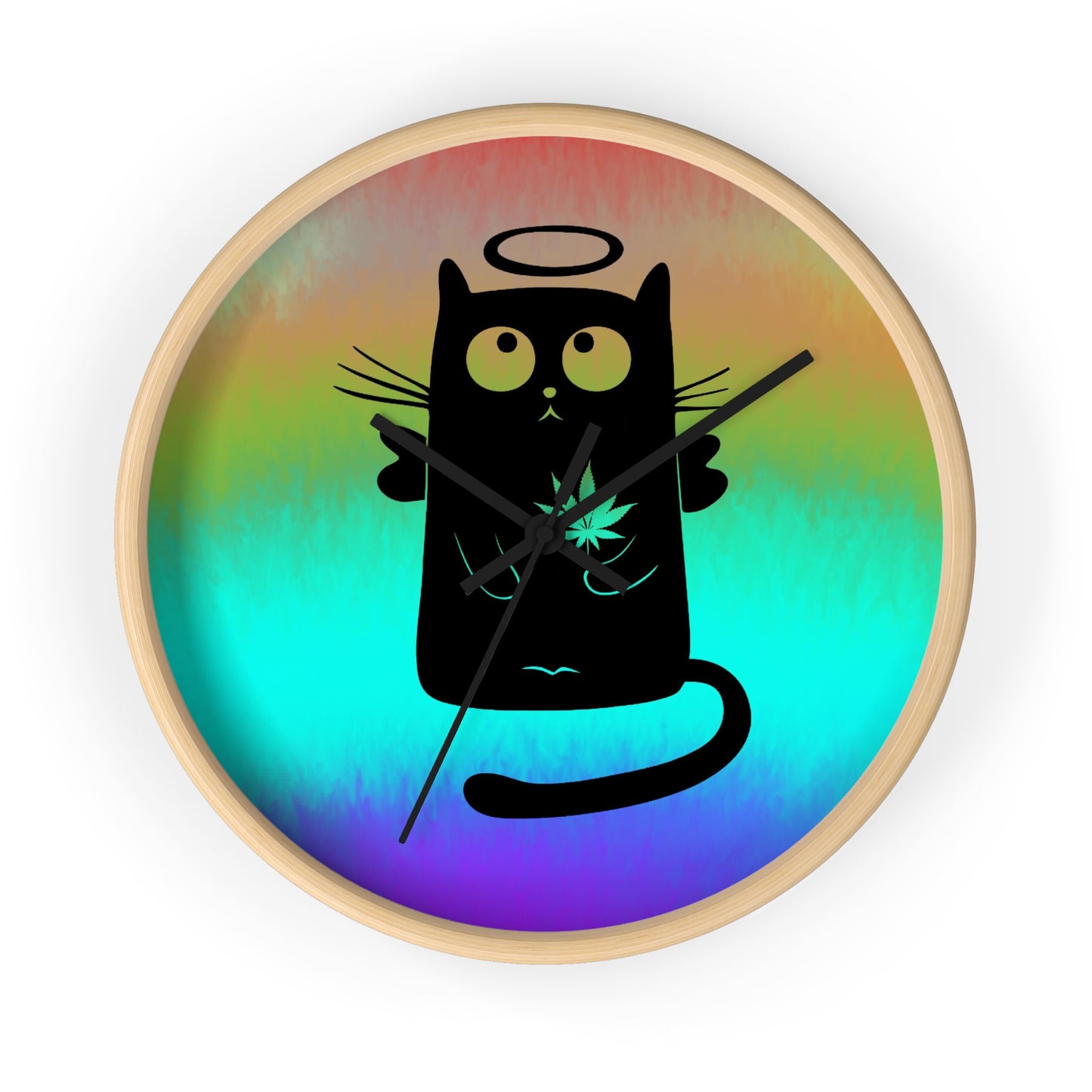 Horloge murale Ange Chat Noir
