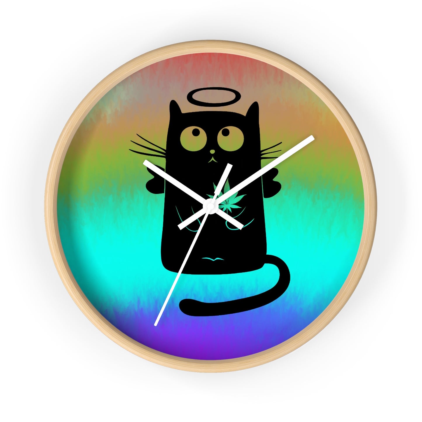 Horloge murale Ange Chat Noir