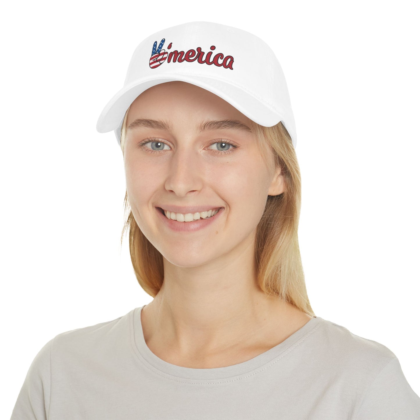 Gorra de béisbol de perfil bajo con el símbolo de la paz de Estados Unidos